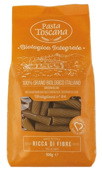 Tortilioane din cereale integrale organice cu Omega-3, 500 g, Pasta Toscana