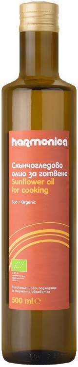 Ulei bio de floarea-soarelui pentru gătit, 500 ml, Harmonica