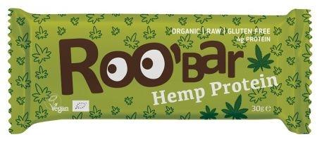 Baton organic crud, proteine din cânepă, 30 g, Roobar