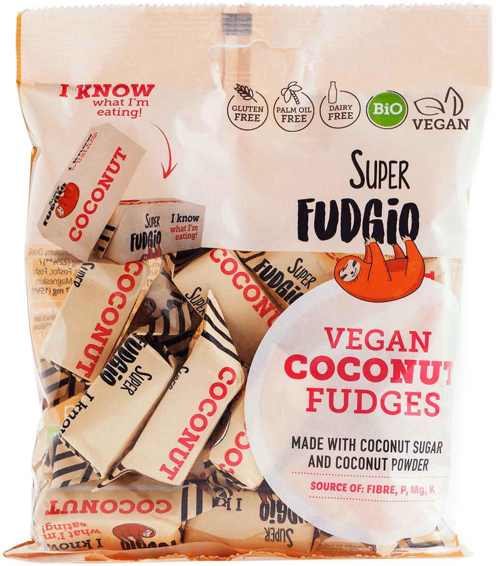 Batoane bio vegane fără gluten, cocos, 150 g, Super Fudgio