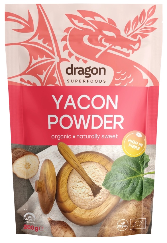 Pudră organică de yacon, 200 g, Dragon Superfoods