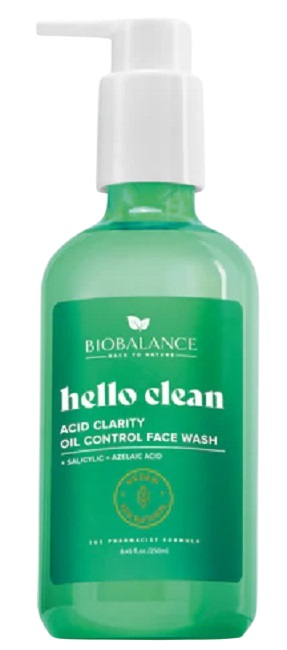 Gel de curatare cu Acid Salicilic + Acid Azelaic Hello Clean Acid Clarity, 250ml, Bio Balance - imagine 3