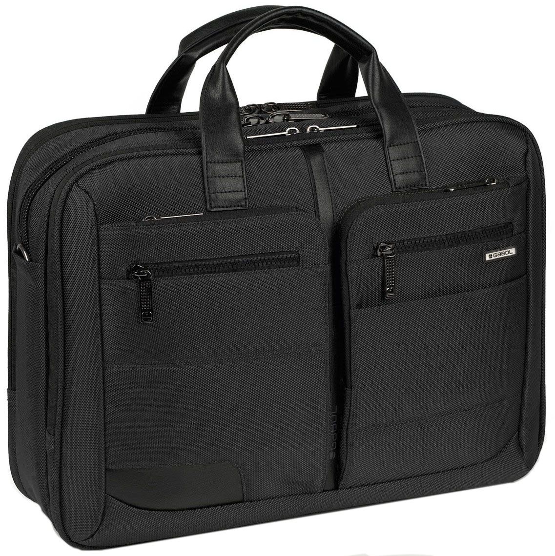 Geantă pentru laptop de afaceri Gabol Stark - Neagră, 15.6", cu 3 compartimente
