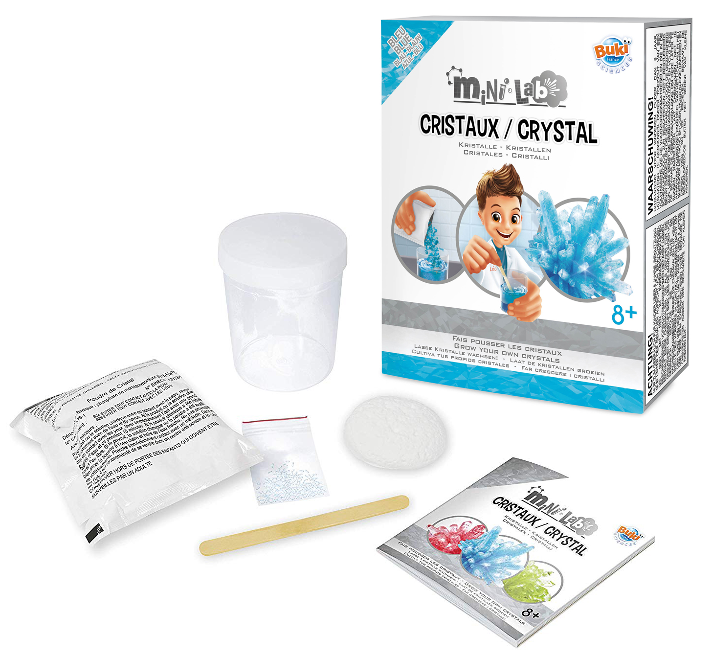 Mini laborator Buki Mini Lab - Cristale crescatoare, albastre