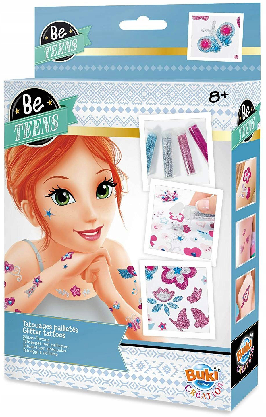 Set creativ Buki Be Teens - Fa-ti singur tatuaje stralucitoare