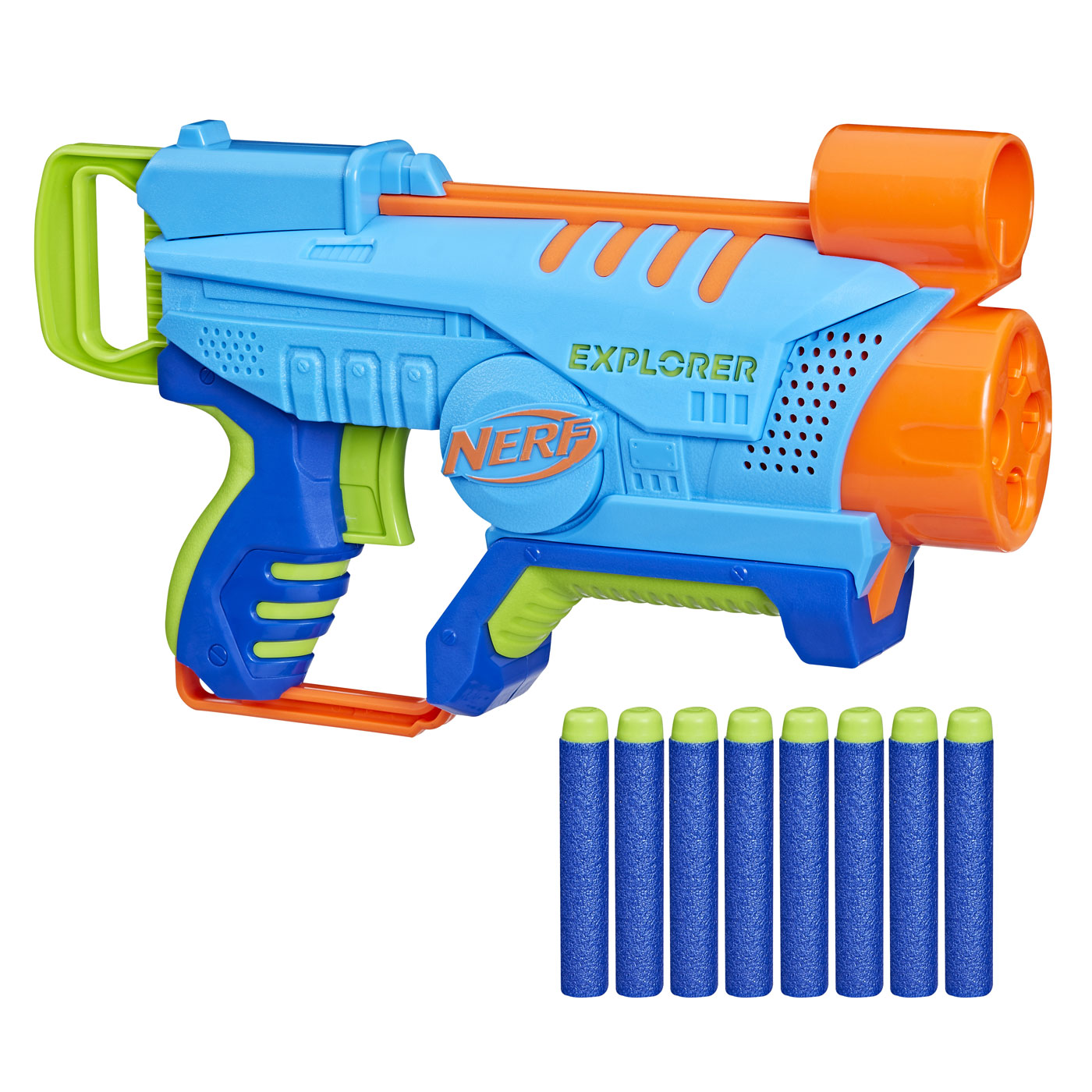 Blaster Nerf Elite Jr – Explorer, cu 8 săgeți