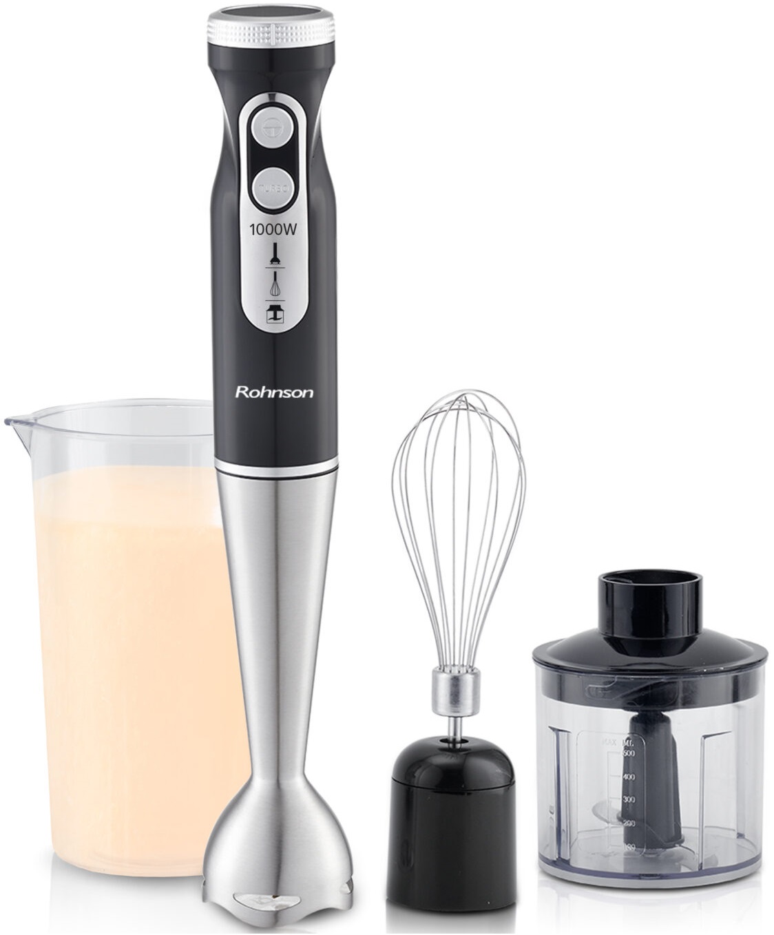 Blender Rohnson - R-5744, 0.7 l, 9 viteze, 1000W, negru/argintiu