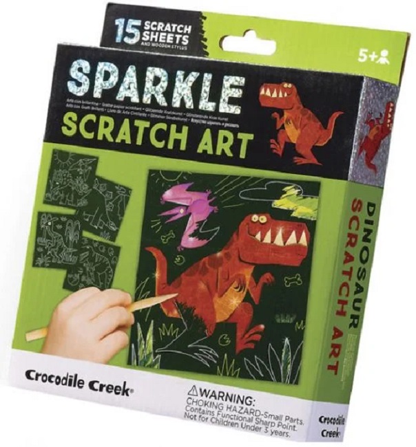Tablouri cu sclipici de razuit Crocodile Creek - Dinozauri, 2022