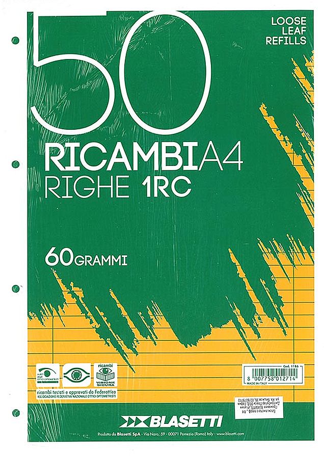 Bloc coli Blasetti - A4, 50 file, randuri
