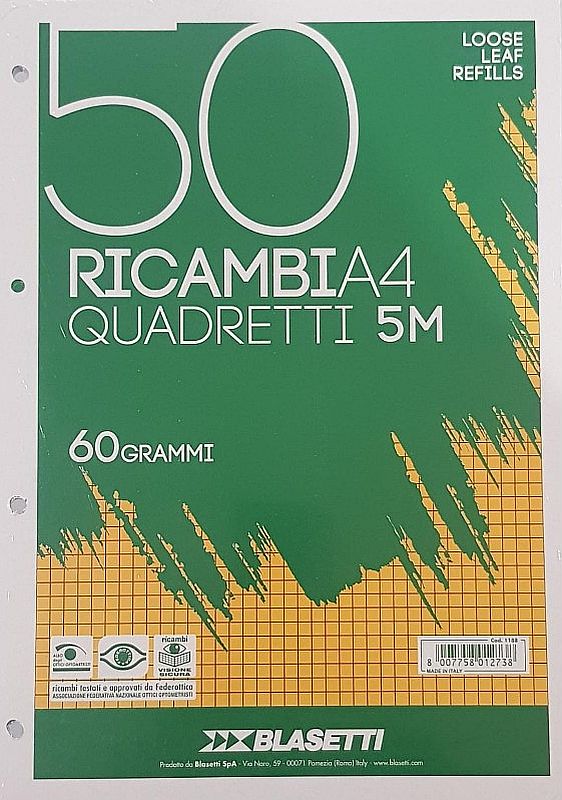 Bloc coli perforate Blasetti - A4, 50 file, 60 g/m2, patratele
