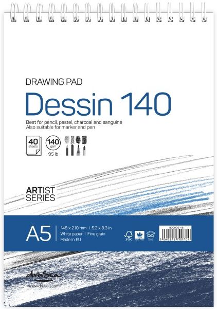 Carnet A5 spirala Drasca Dessin - 40 file, 140 gr.