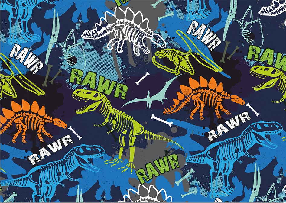 Bloc de desenat  №4 Rainbow - Dinosaurs, 190 g, 10 coli