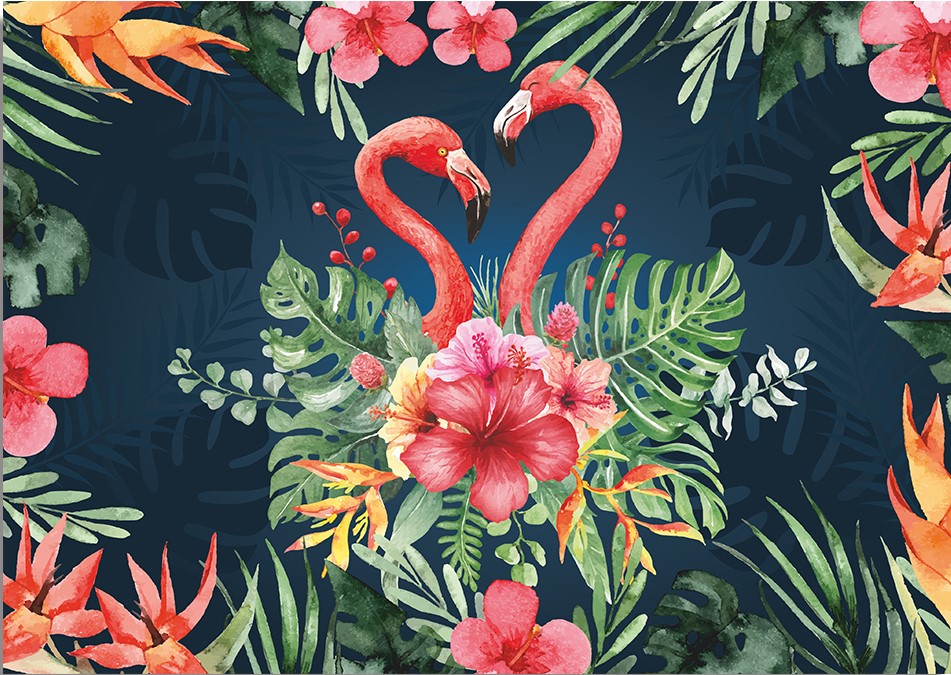Bloc de desenat  №4 Rainbow - Flamingos In Love, 190 g, 10 coli