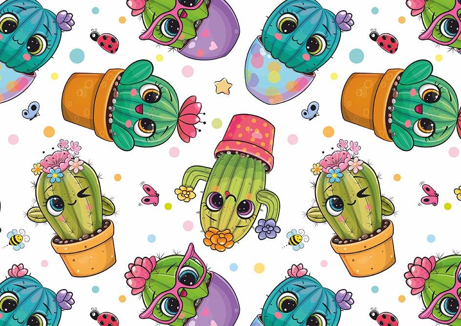 Bloc de desenat  №4 Rainbow - Cactusi, 190 g, 10 coli