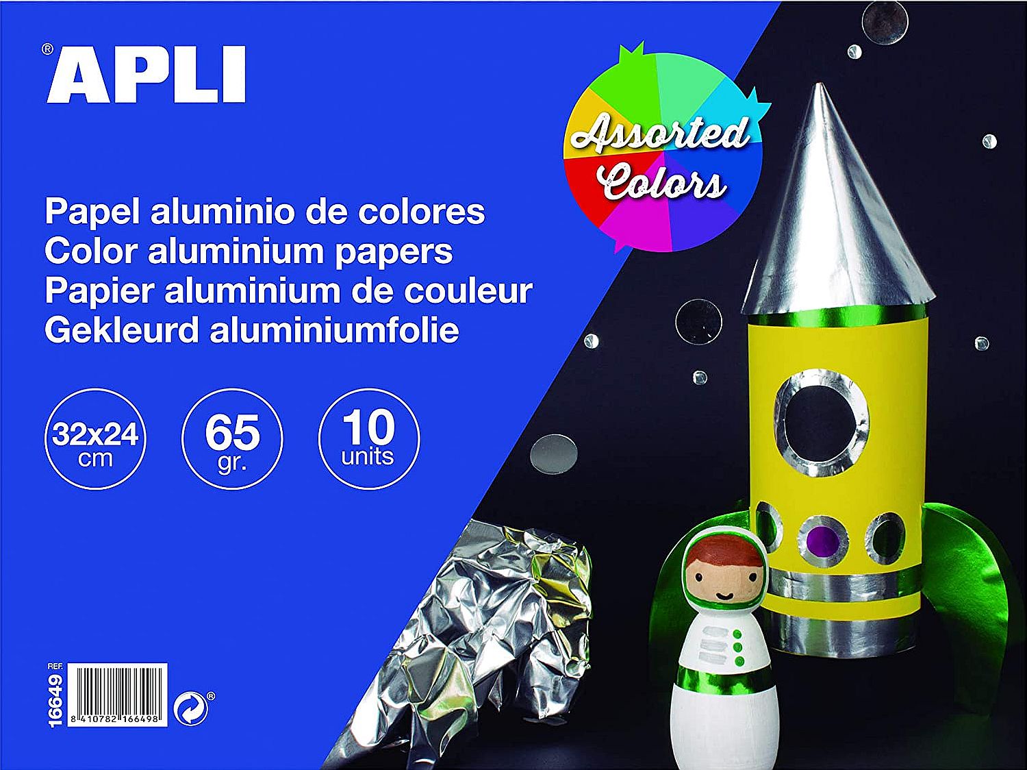 Bloc APLI - Hartie, metalica, 10 file, diverse culori