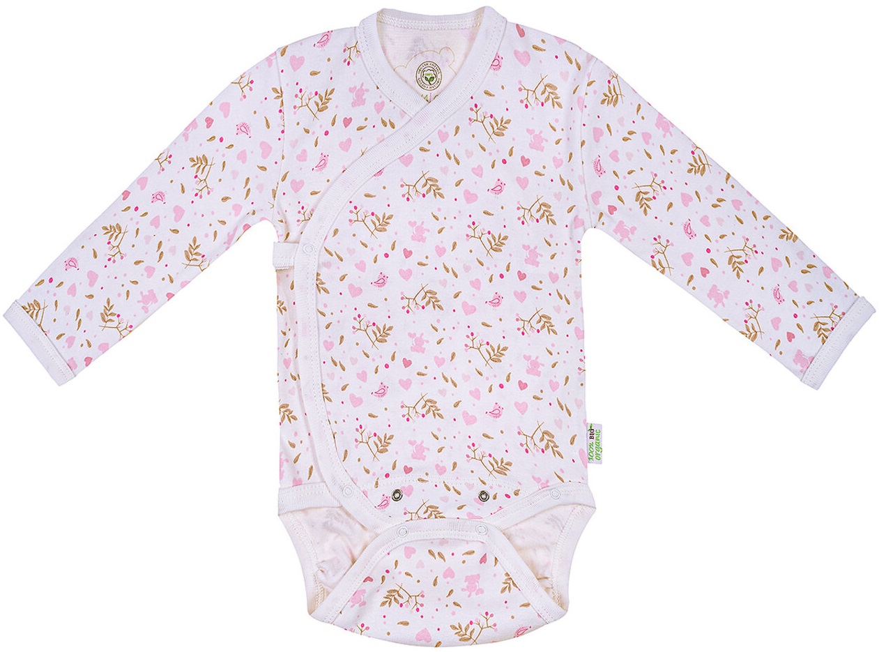 Body Bio Baby - bumbac organic, 68 cm, 4-6 luni, alb-roz
