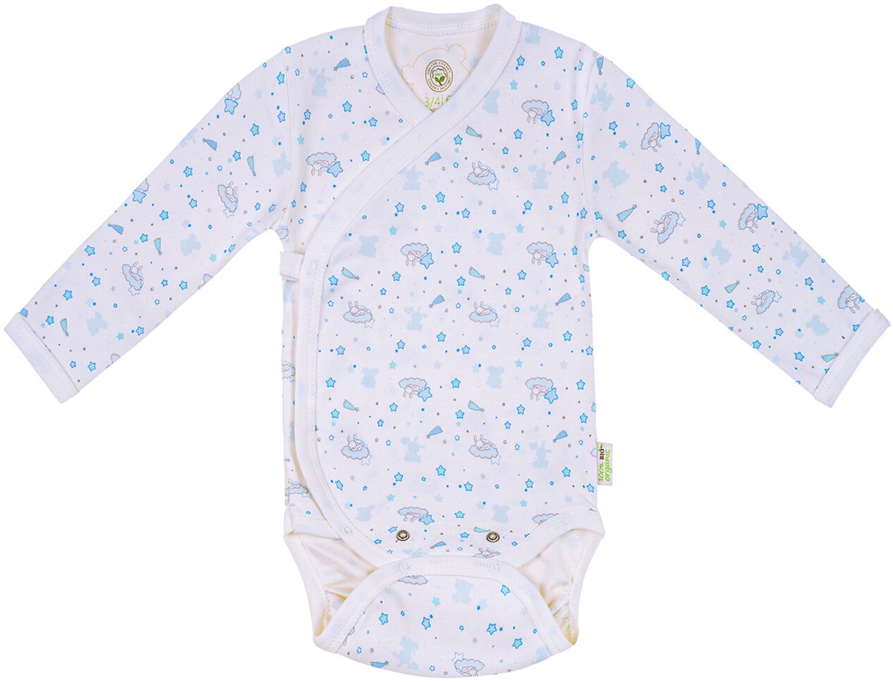 Body Bio Baby - bumbac organic, 68 cm, 4-6 luni, alb-albastru