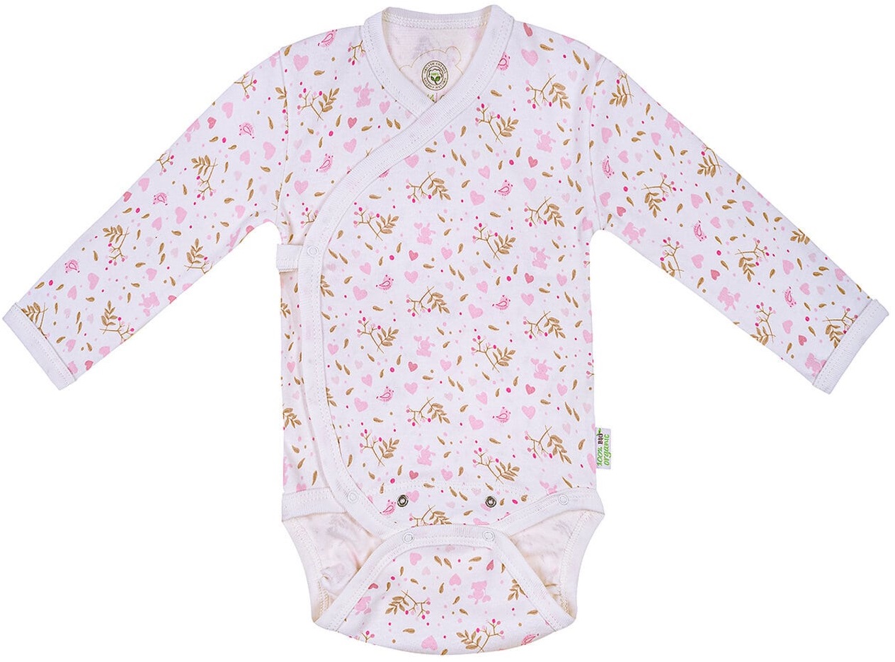 Body Bio Baby - Bumbac organic, 74 cm, 6-9 luni, alb-roz