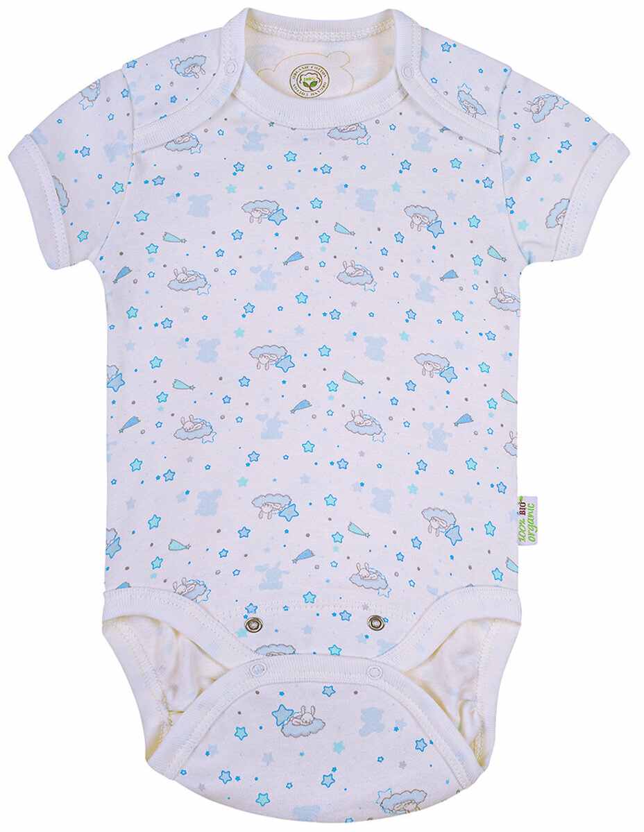 Body cu mânecă scurtă Bio Baby - Bumbac organic, 68 cm, 4-6 luni