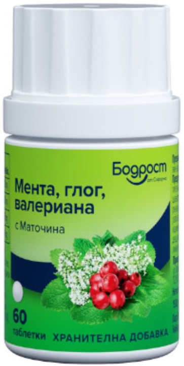 Vitalitate Mentă, păducel, valeriană cu melisă, 60 tablete, Sopharma