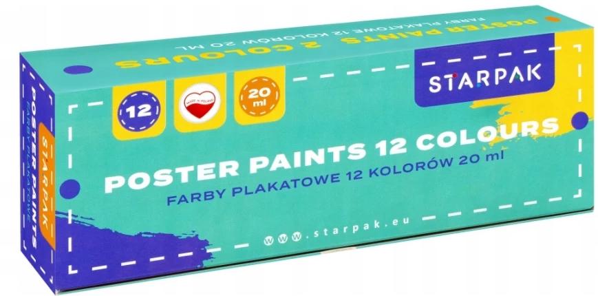 Vopsele pentru postere Starpak - 12 culori, 20 ml