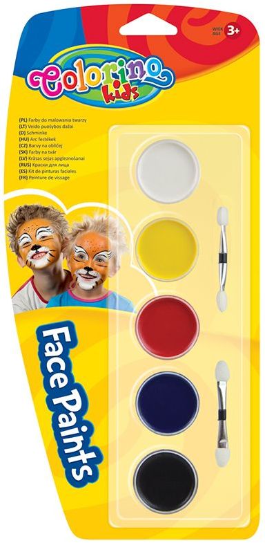 Vopsele de pictat pe fata  Colorino Kids - 5 culori