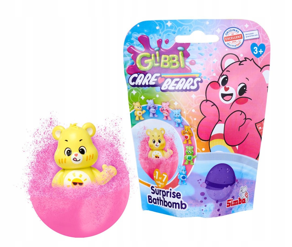 Bombe pentru baie Simba Toys - Glibbi, Care Bears, cu figură surpriză, 100 g, asortiment.