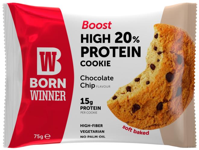 Boost Protein Cookie, șoco chip, 75 g, Born Winner