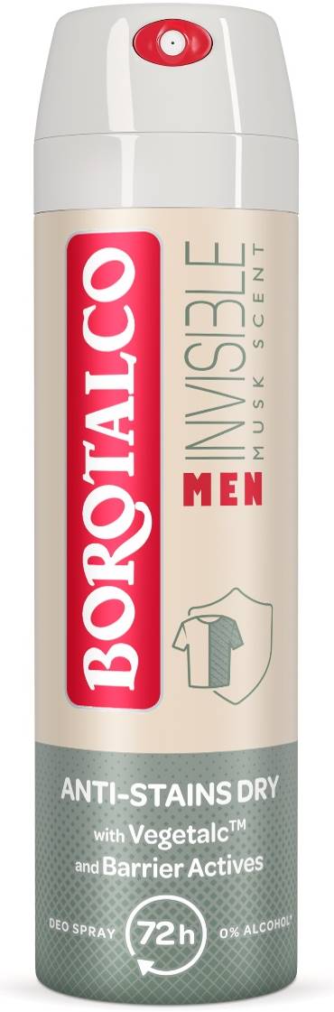 Borotalco Men Deodorant spray Invisible Musk Scent, 150 ml