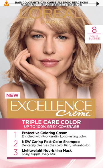 L'Oréal Excellence Vopsea de păr, 8 Light Blonde