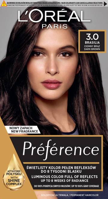 L'Oréal Préférence Vopsea de păr, 3.0 Brasilia