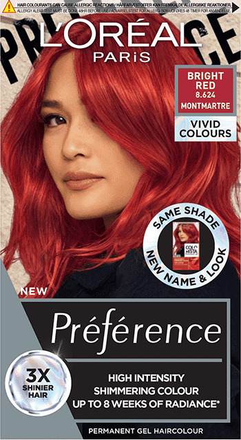 L'Oréal Préférence Vopsea de păr  Vivid Colors, 8.624 Bright Red