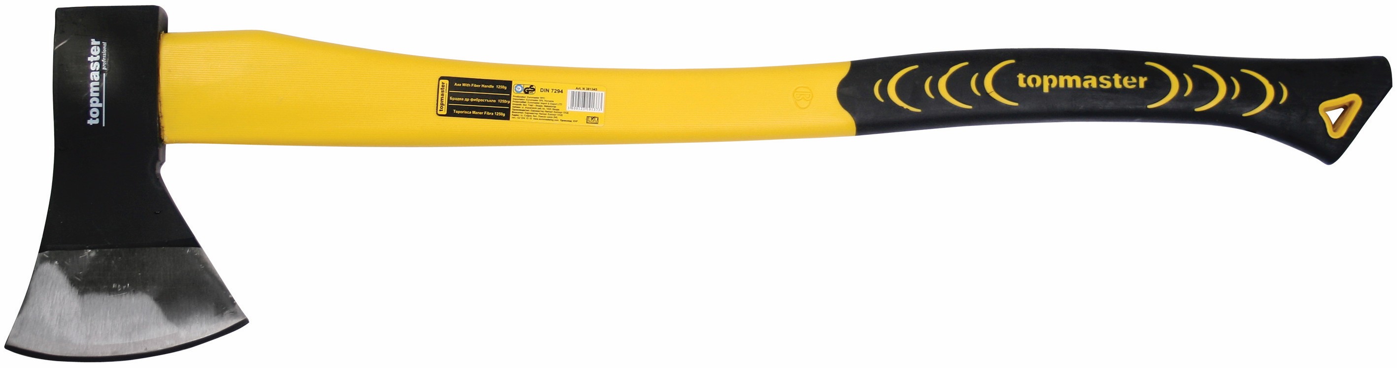 Topor cu mâner din fibră de sticlă Top Master - Professional, DIN7294, 1250 g