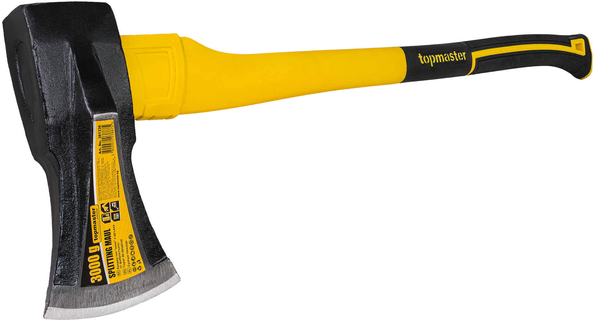 Topor tip pană Top Master - 3000g, 800mm, fibră de sticlă