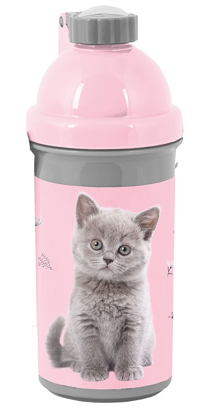 Sticlă  de apă Paso Cat - Pisicuță gri, 500 ml
