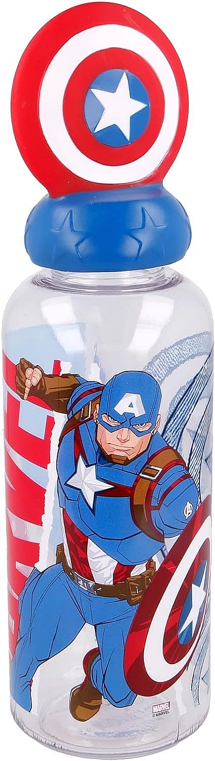 Sticlă cu figurină 3D Stor Avengers - Invisible Force, Captain America, 560 ml