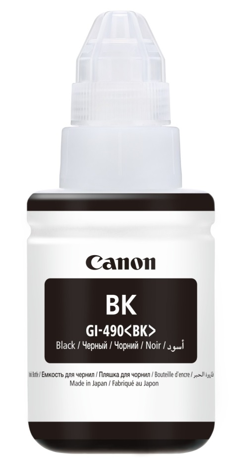 Sticlă cu cerneală Canon - GI-490 BK, pentru PIXMA G1400/G2400/G3400, Black