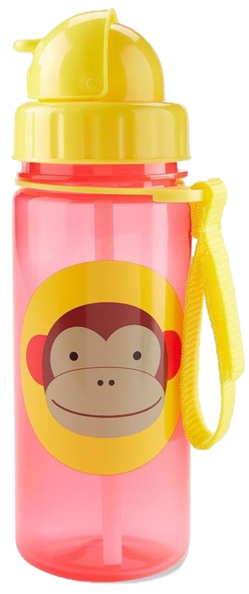 Sticlă cu pai Skip Hop Zoo - Monkey, 385 ml