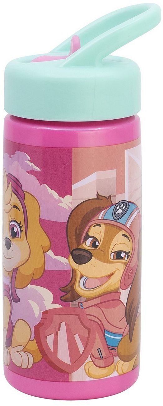 Sticlă cu pai Stor Playground - Paw Patrol, Girl Superpowers, 410 ml