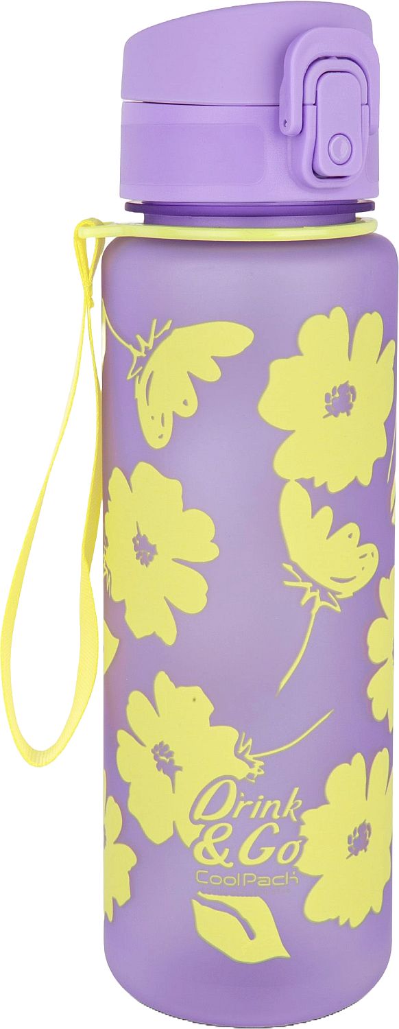 Sticlă de apă Cool Pack Brisk - Flores Lila, 600 ml