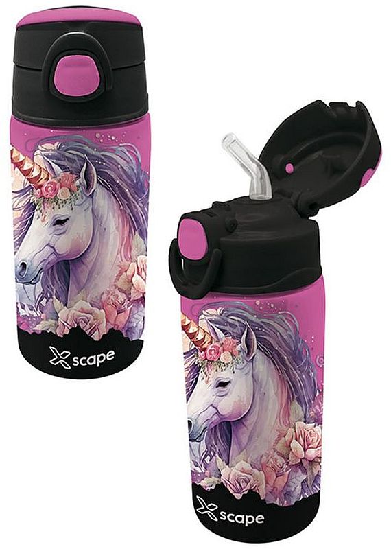 Sticlă de apă Graffiti Xscape - Unicorn, 500 ml