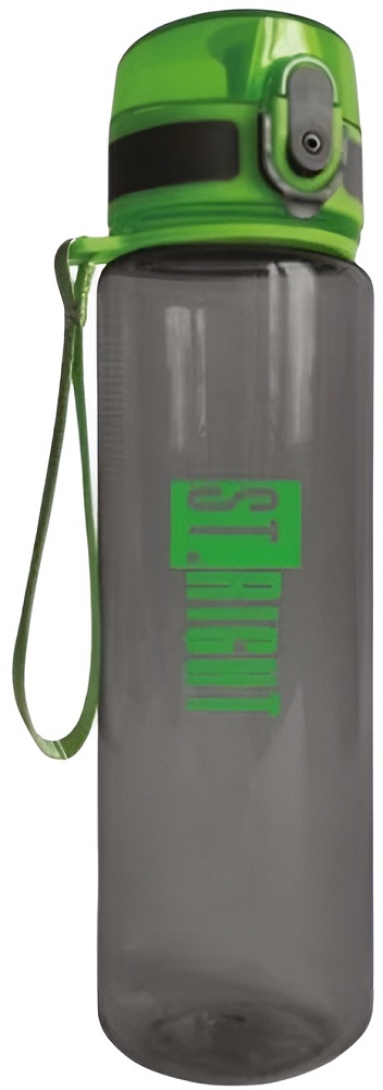 Sticlă pentru apă  St. Right - Negru și verde, 500 ml