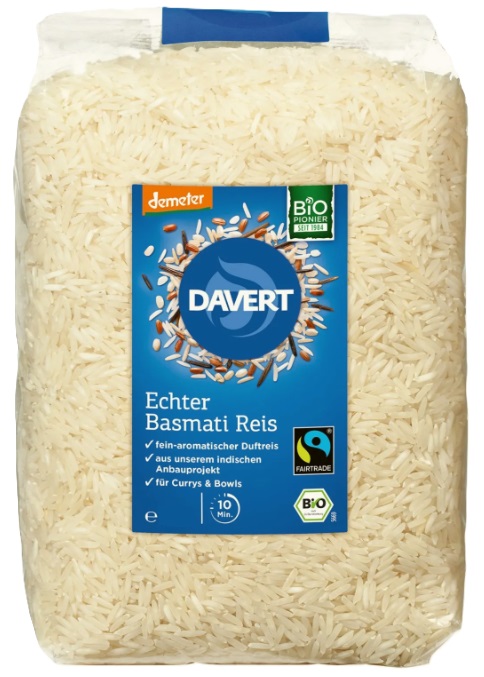 Orez alb Basmati, 500 g, Davert