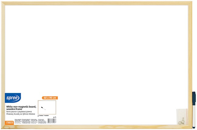 Tabla alba cu rama din lemn Spree - 60 х 90 cm