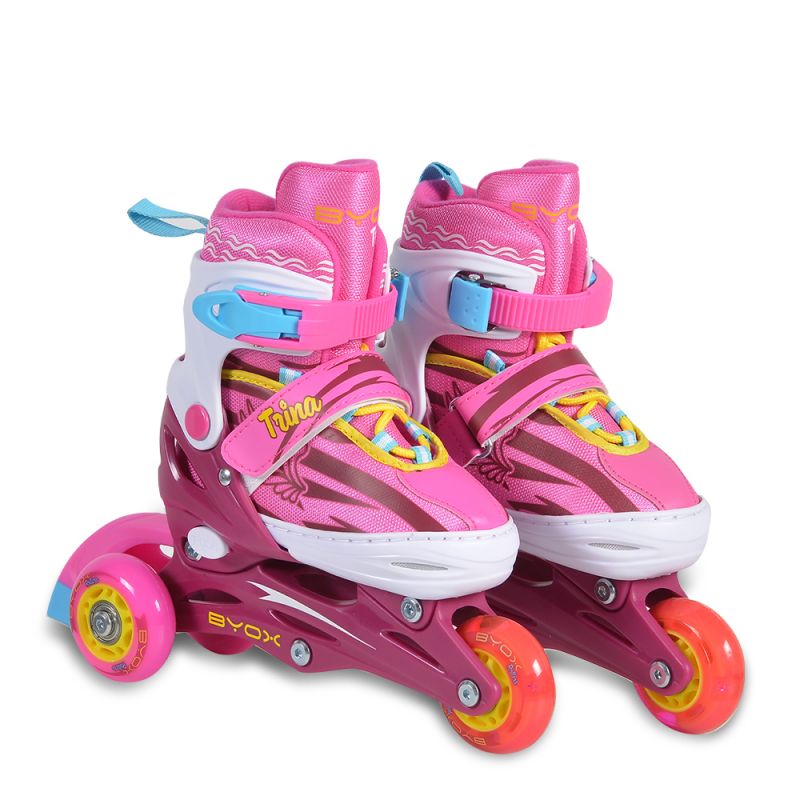 Patine cu rotile 3 în 1 Byox - Trina, S 30-33, roz