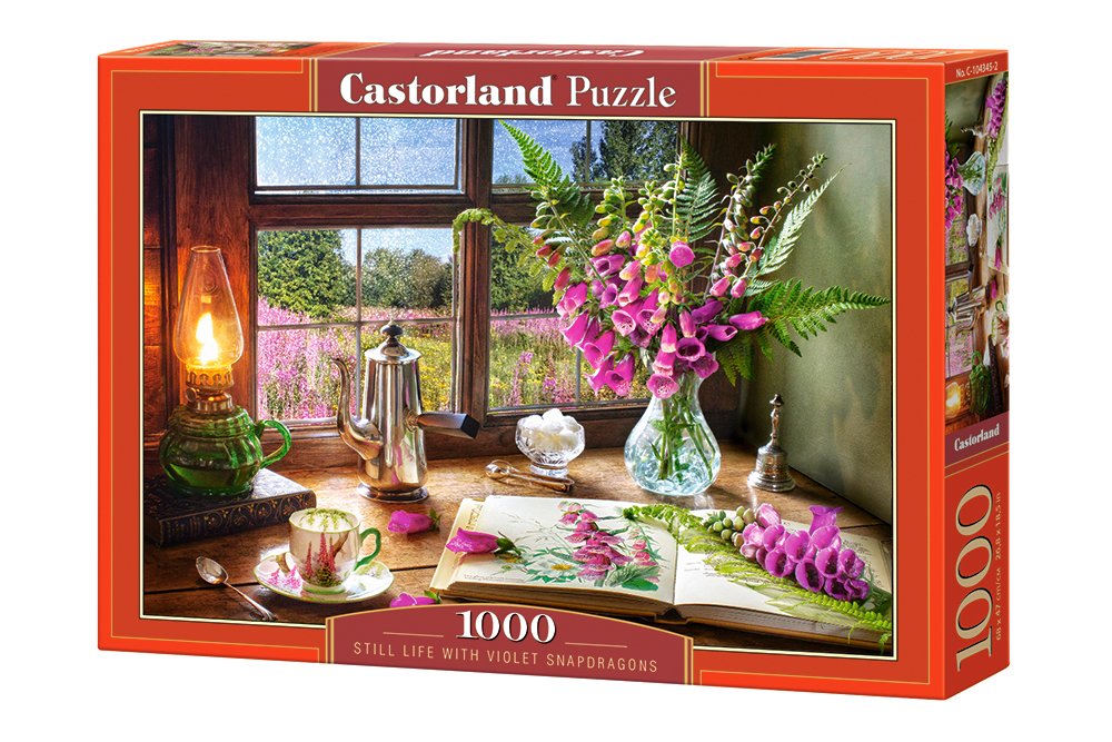 Puzzle Castorland din 1000 de piese - Natura statica cu Snapdragon violet