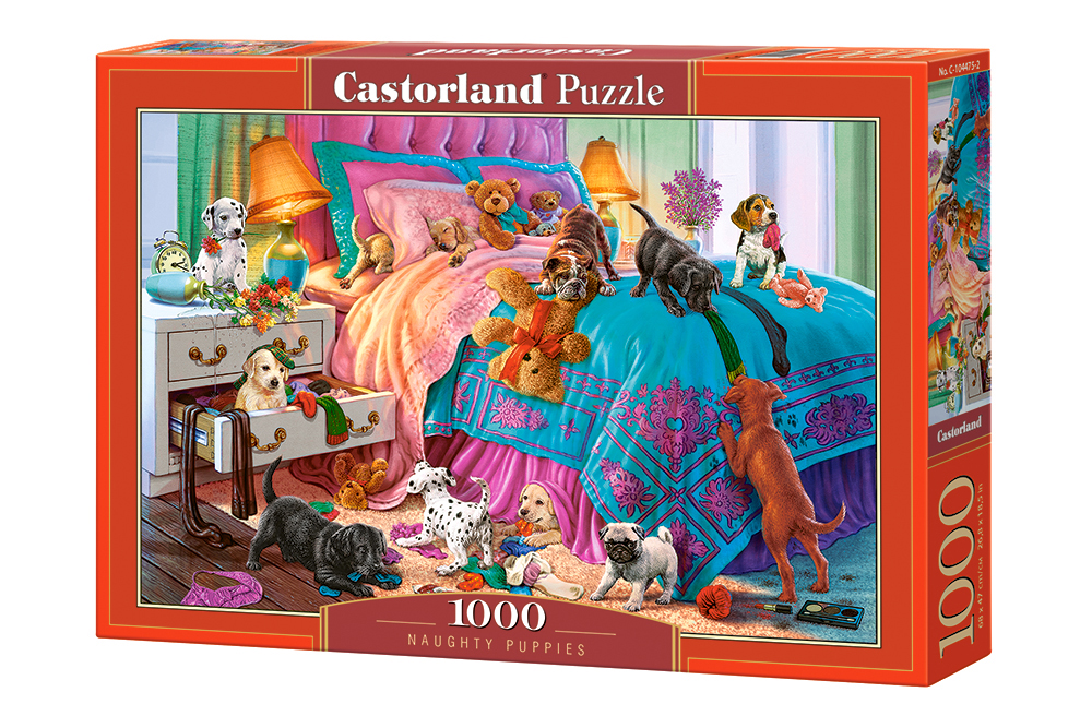 Puzzle Castorland din 1000 de piese - Catelusi jucausi