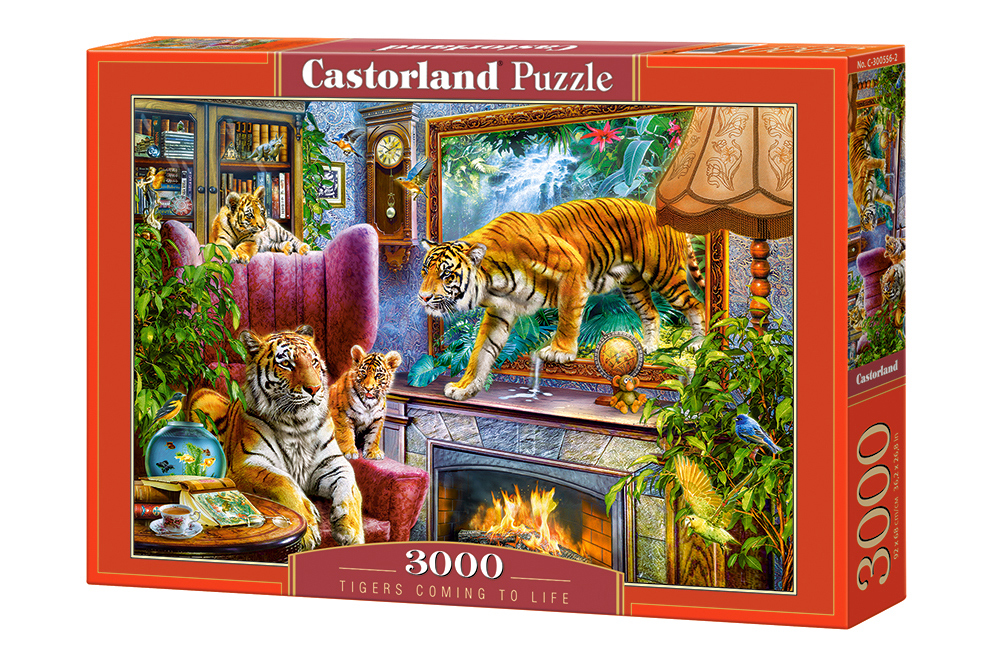 Puzzle Castorland din 3000 de piese - Tigrii prind viata