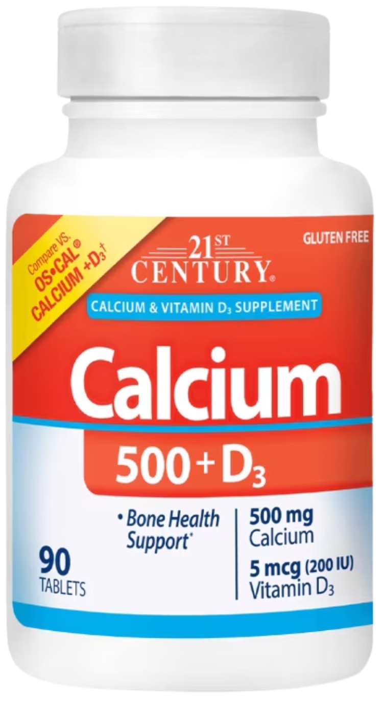 Calcium 500 + D3, 90 tablete, 21st Century