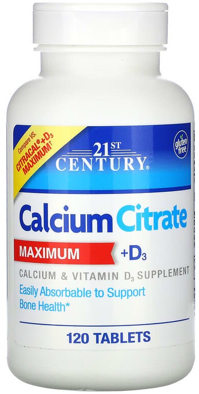 Calcium Citrate + D3 Maximum, 120 tablete, 21st Century